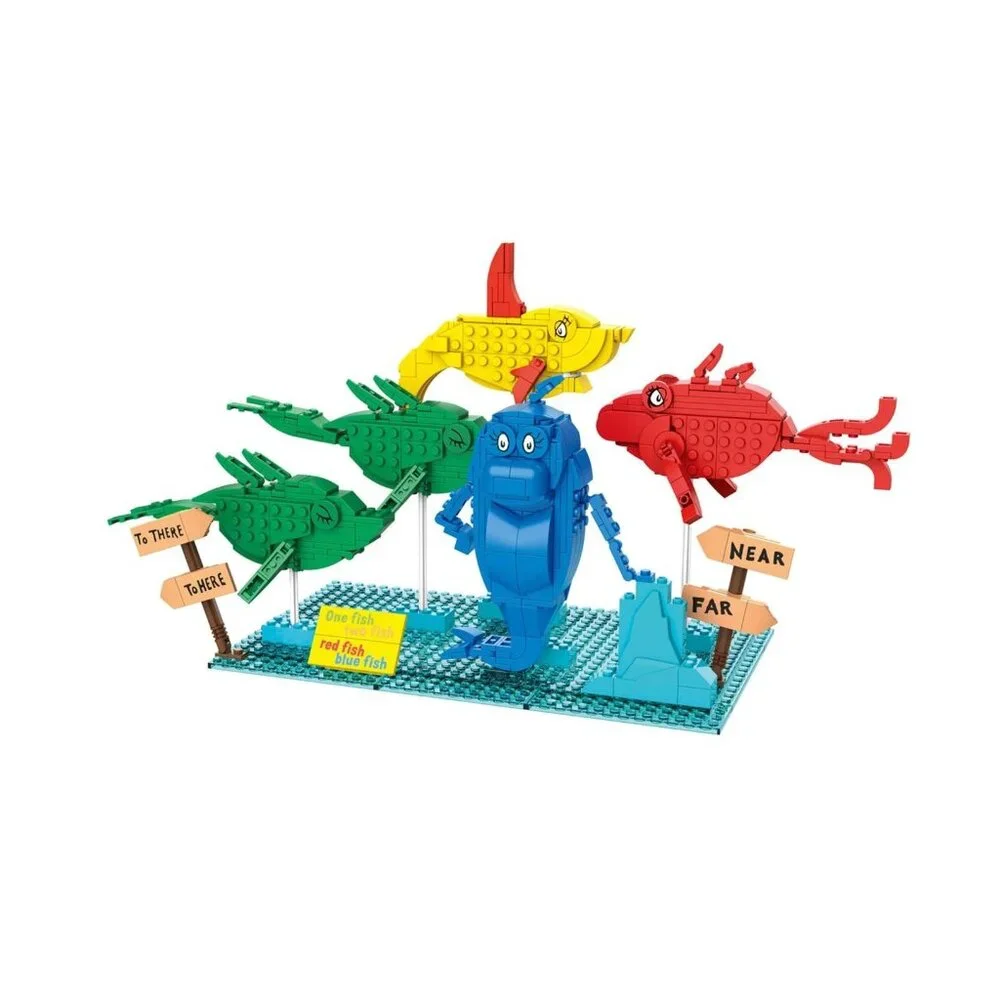 Dr. Seuss One Fish Two Fish 571-Piece Brick Building Set For Ages 8+ Compatible